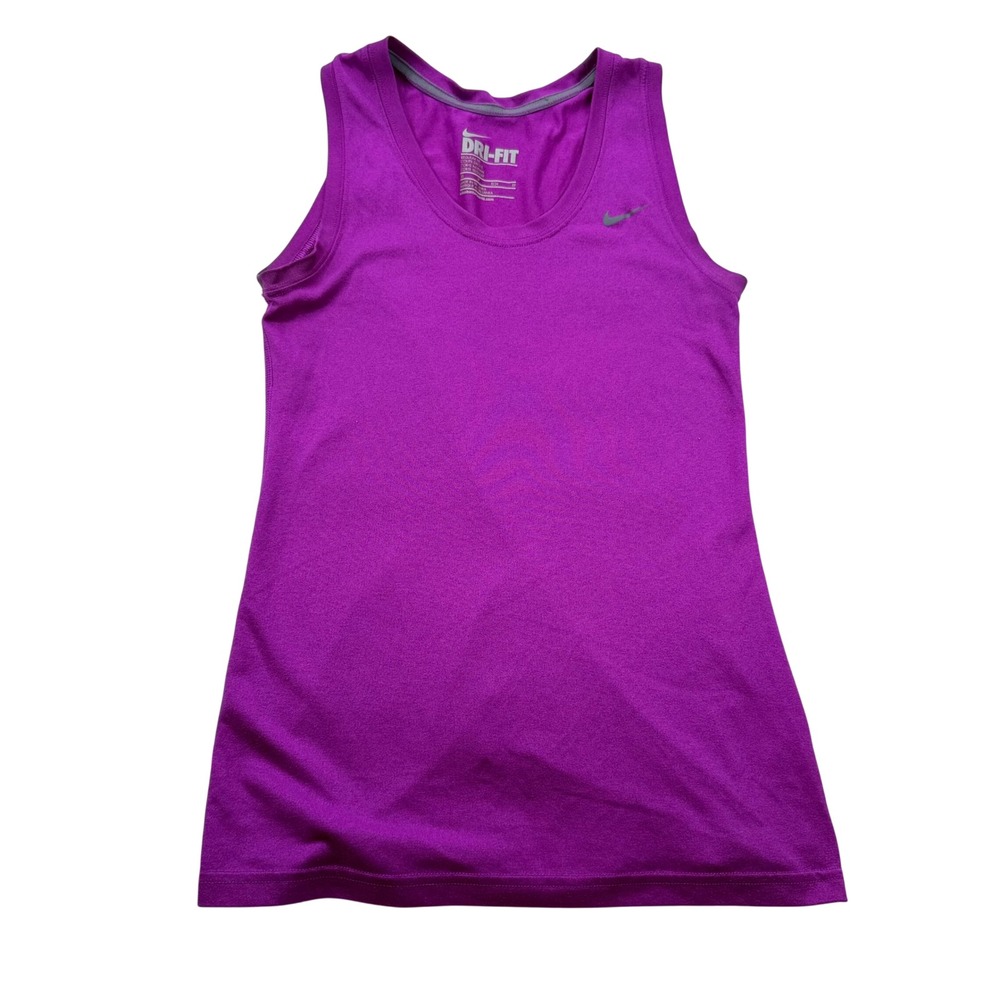 Nike Dri-FIT Womens Purple Training Tank Top Regular Fit XS Running Gym Workout